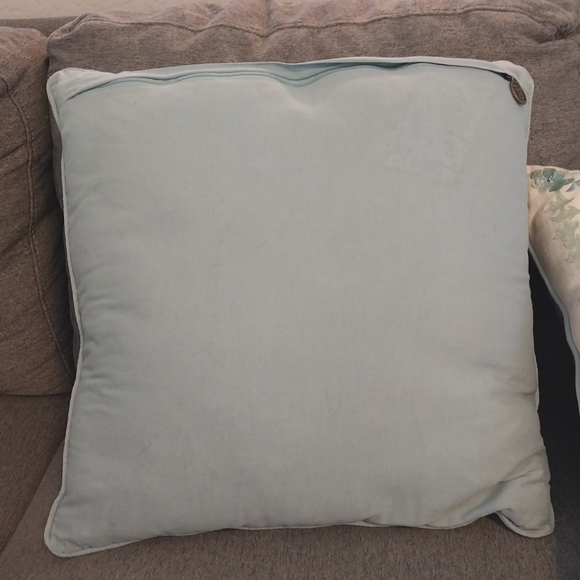 Pier 1 One Embroidered Moroccan Boho Accent Throw Pillow Cover Blue Crea… - Picture 2 of 10